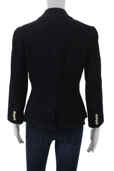 Lauren Jeans Company Womens Basic Jacket Blue Button Long Sleeve Size S