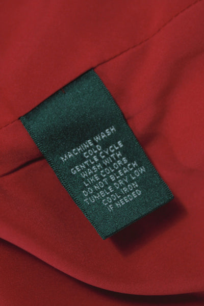 Lauren Ralph Lauren Womens Basic Jacket Red Button Long Sleeve Cotton Size 4P