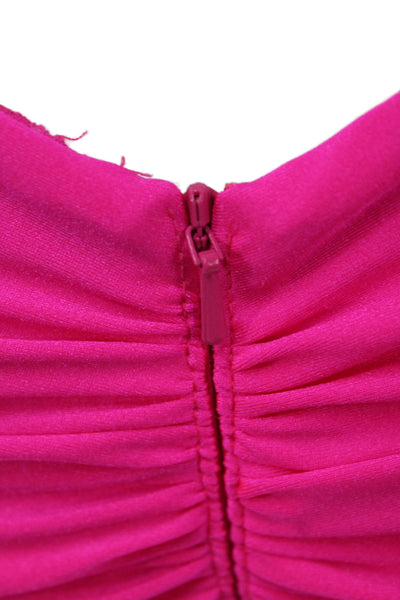 La Femme Women Bodycon Dress Pink Sleeveless Cowl Neck Mini Zip Size 2