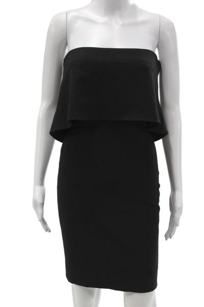 Likely Womens Bodycon Dress Black Off Shoulder Mini Sleeveless Zip Size 0