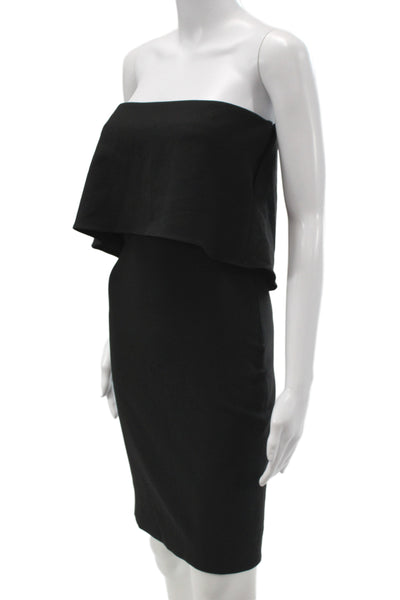 Likely Womens Bodycon Dress Black Off Shoulder Mini Sleeveless Zip Size 0