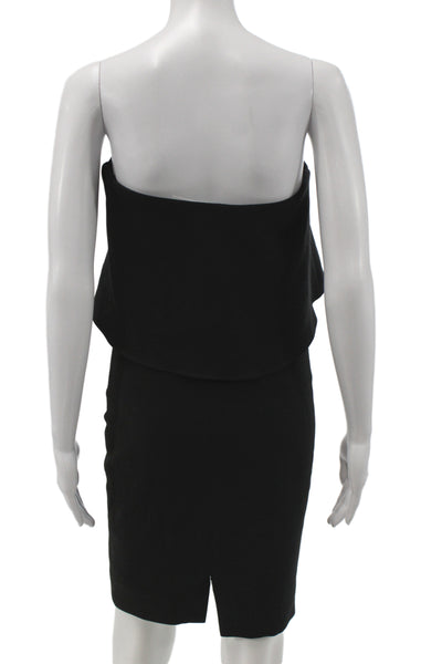 Likely Womens Bodycon Dress Black Off Shoulder Mini Sleeveless Zip Size 0