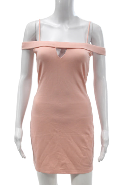 Lovers + Friends Womens Off Shoulder Bodycon Mini Dress Pink Size S