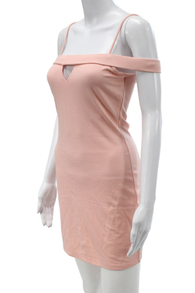 Lovers + Friends Womens Off Shoulder Bodycon Mini Dress Pink Size S