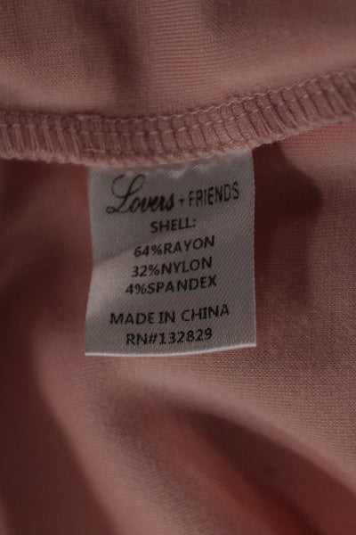Lovers + Friends Womens Off Shoulder Bodycon Mini Dress Pink Size S