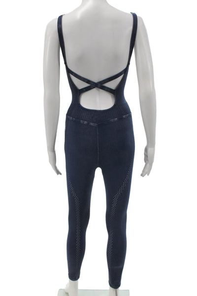 FP Movement Women Unitard Blue Sleeveless Scoop Neck Nylon Size S