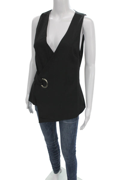 MPC Womens Sleeveless V Neck Shirt Black 100% Polyester Size S