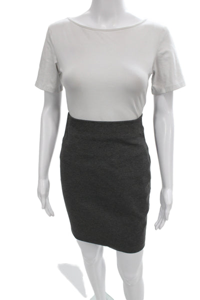 Donna Karan Womens Straight Pencil Skirt Gray Viscose Knee Length Zip Size 2