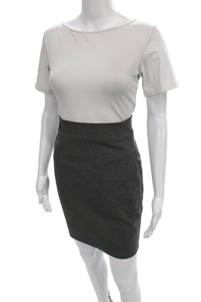 Donna Karan Womens Straight Pencil Skirt Gray Viscose Knee Length Zip Size 2