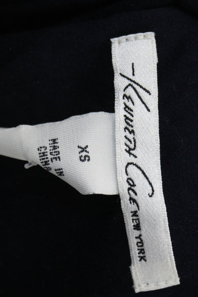 Kenneth Cole Women Trench Coat Black Tie Waist Long Sleeve Size XS