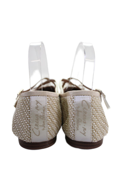 Circus by Sam Edelman Womens Woven Textured Bow Tied Flats Beige Size 9.5