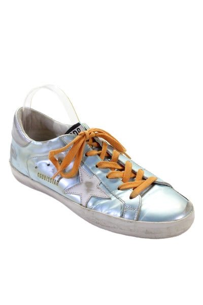 Golden Goose Deluxe Brand Womens Leather Superstar Sneaker Blue Size EUR 40