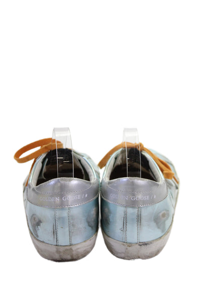 Golden Goose Deluxe Brand Womens Leather Superstar Sneaker Blue Size EUR 40