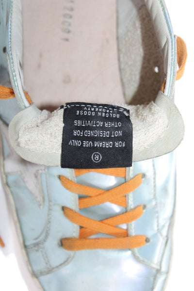 Golden Goose Deluxe Brand Womens Leather Superstar Sneaker Blue Size EUR 40