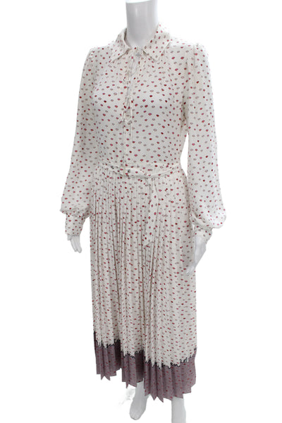 Kate Spade New York Women Shirt Dress White Long Sleeve Geometric Size 6