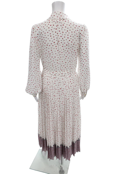 Kate Spade New York Women Shirt Dress White Long Sleeve Geometric Size 6