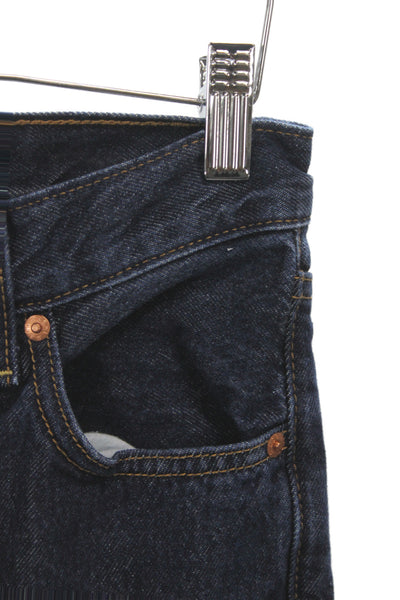 Levi Strauss & Co Womens Straight Jeans Blue High Rise Button Size 26