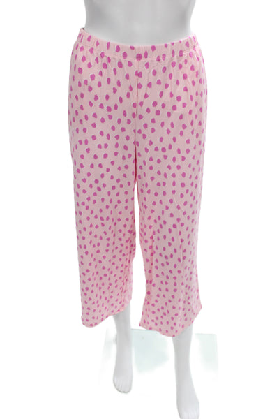 Kate Spade Women's Spotted Dot Two Piece Pajama Set Pink Size L