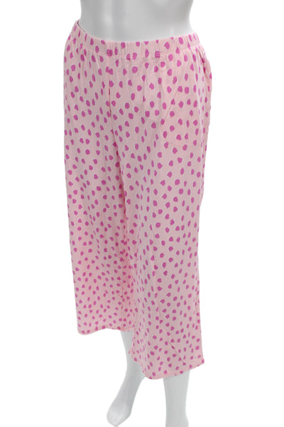 Kate Spade Women's Spotted Dot Two Piece Pajama Set Pink Size L