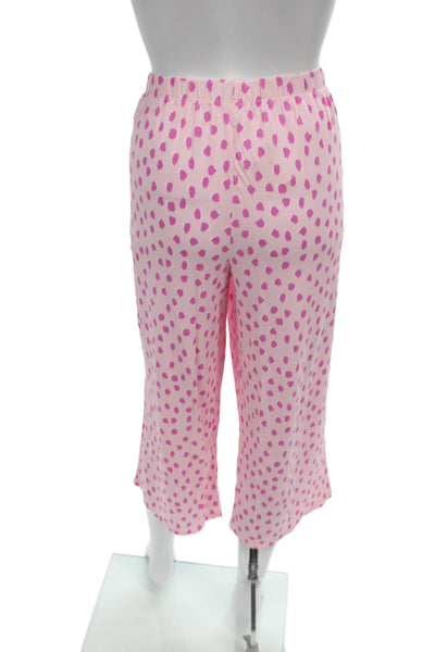 Kate Spade Women's Spotted Dot Two Piece Pajama Set Pink Size L