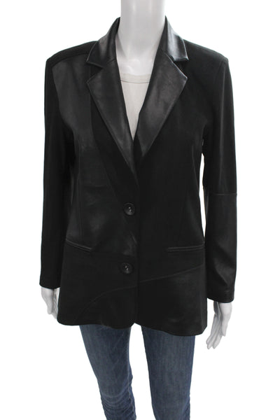 Angel Womens Black Button Front Polyester Jacket Size S