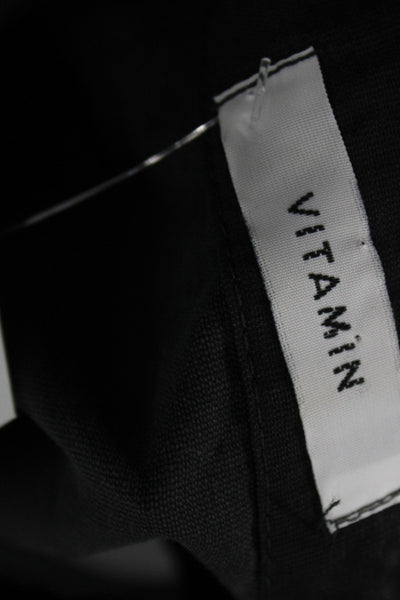 Vitamin Unisex Adults Basic Cotton Collared Sleeveless Vest Black Size M