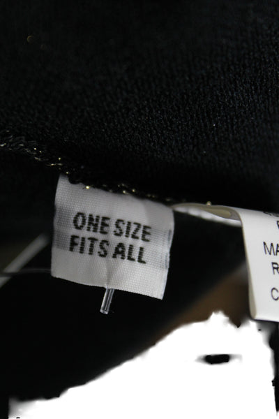 Planet by Lauren G Women Black Striped Pullover Sweater Size One Size