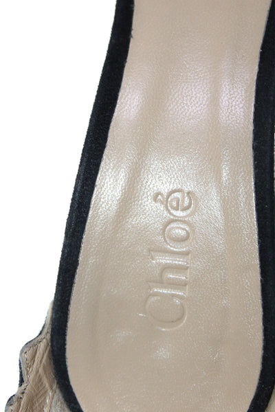 Chloe Womens Suede Ankle Strap Heels Black Size 36.5 6.5