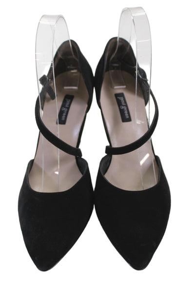 Paul Green Womens Suede Pointed Toe Heels Black Size 4