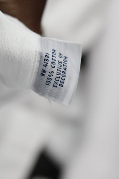 Ralph Lauren Men White Collared Long Sleeve Shirt 100% Cotton Size L