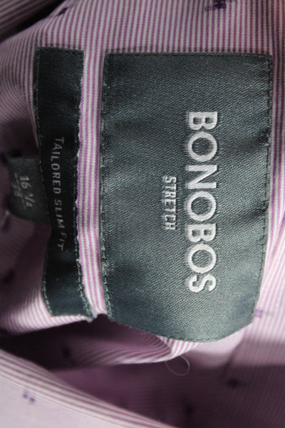 Bonobos Mens Pink Collared Geometric Button Shirt Lightning Bolt Size M
