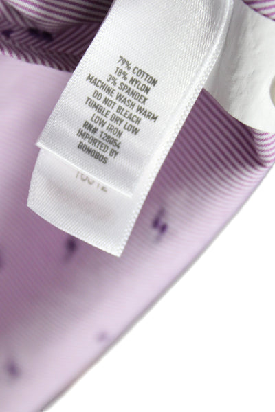 Bonobos Mens Pink Collared Geometric Button Shirt Lightning Bolt Size M