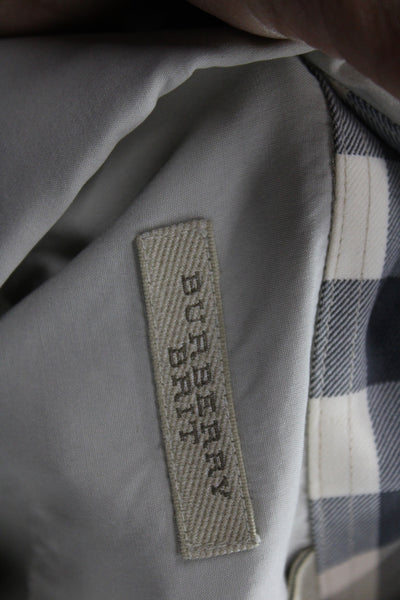 Burberry Brit Mens Collared Long Sleeve Solid Cotton Shirt Beige Size XL