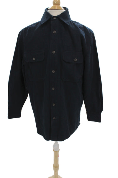 Levi Strauss & Co Mens Jacket Black Cotton Button Collared Solid Classic Size M