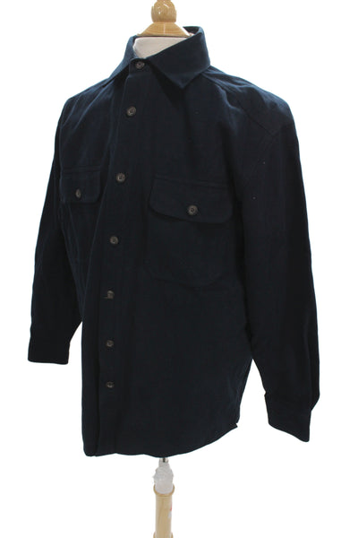 Levi Strauss & Co Mens Jacket Black Cotton Button Collared Solid Classic Size M