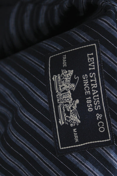 Levi Strauss & Co Mens Jacket Black Cotton Button Collared Solid Classic Size M