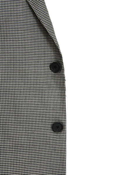 Loro Piana Mens Gray Check Wool Blazer Button Closure Size 46