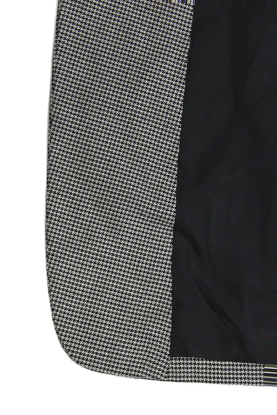 Loro Piana Mens Gray Check Wool Blazer Button Closure Size 46