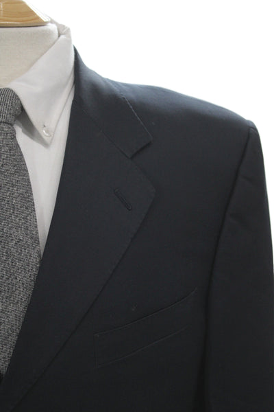 Barcelino Mens Overcoat Black 100% Pure Wool Button Solid Size L