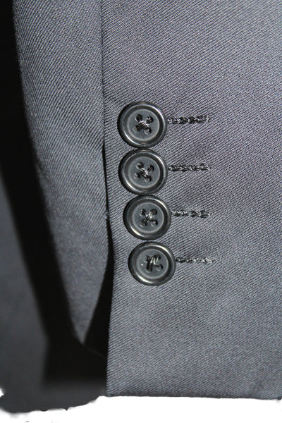 Barcelino Mens Overcoat Black 100% Pure Wool Button Solid Size L