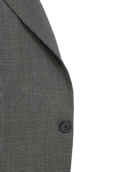 Nordstrom Mens Gray Wool Check Blazer Button Closure Classic Size L