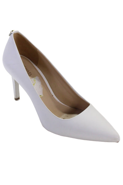 Michael Michael Kors Womens Leather Pointed Toe Pumps White Size 7.5 Medium