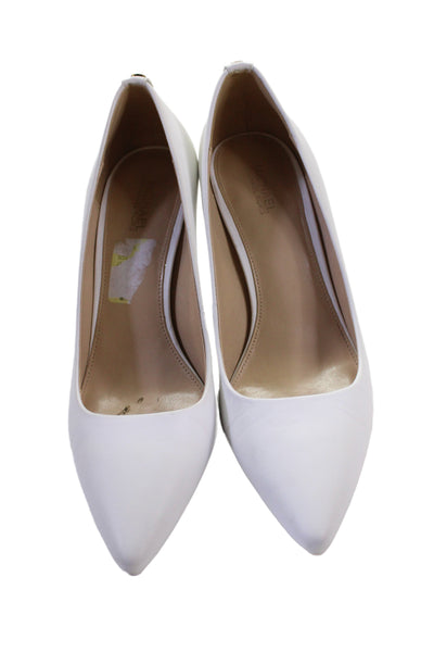 Michael Michael Kors Womens Leather Pointed Toe Pumps White Size 7.5 Medium