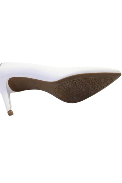 Michael Michael Kors Womens Leather Pointed Toe Pumps White Size 7.5 Medium