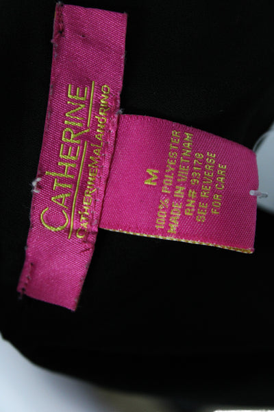 Catherine Catherine Malandrino Womens Shirt Black V Neck Long Sleeve Size M