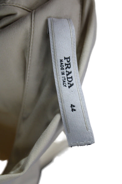 Prada Womens Collared Beige Cotton Button-Up Top Long Sleeve Basic Size 44