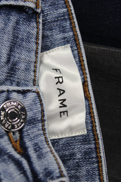 Frame Womens Straight Jeans Blue Cotton Mid Rise Size 23