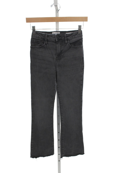 Frame Women Cropped Gray Cotton Jeans Mid Rise Inseam 28 Size 24
