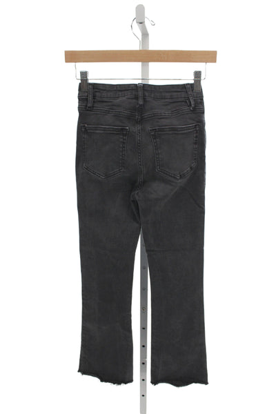 Frame Women Cropped Gray Cotton Jeans Mid Rise Inseam 28 Size 24