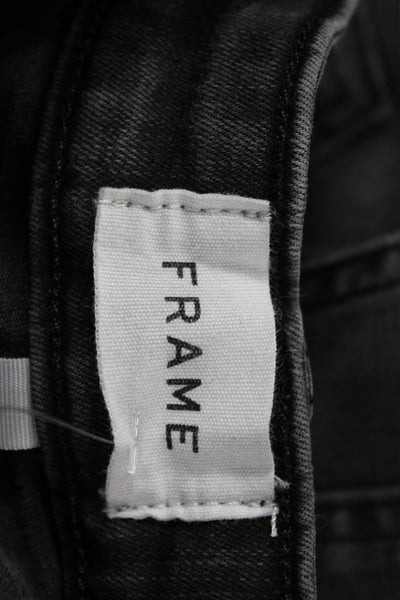 Frame Women Cropped Gray Cotton Jeans Mid Rise Inseam 28 Size 24